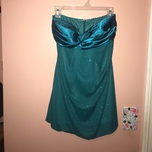 Strapless Blue Sparkling Dress