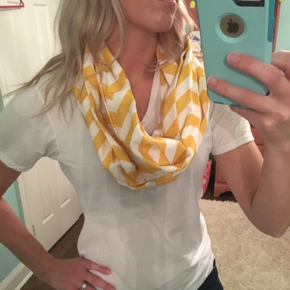 boutique Accessories - Boutique Yellow Chevron Infinity Scarf