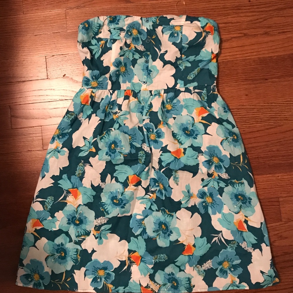 Strapless floral dress