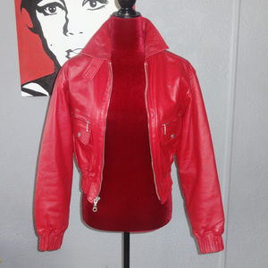 SIN Genuine Red Leather Lined Coat/Jacket!