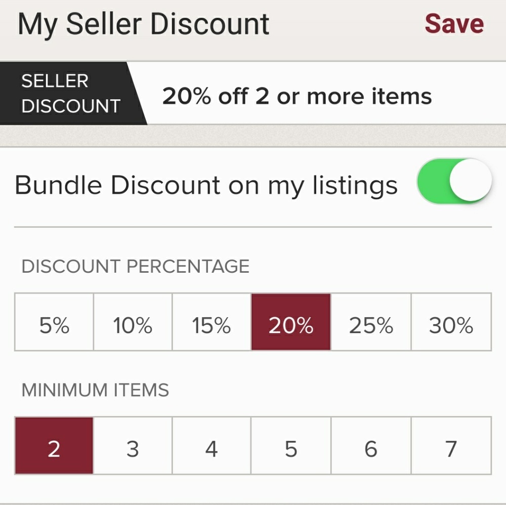 20% off a bundle of 2 or more items