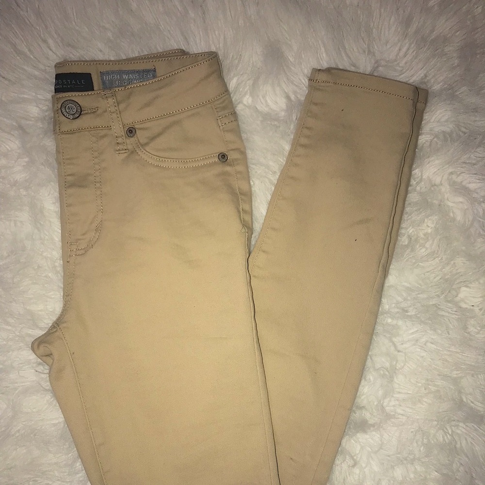Aéropostale Tan High Waisted Jeggings/Skinny Jeans