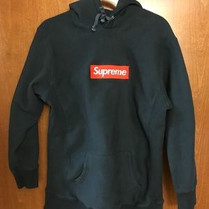 Supreme box logo hoodie (navy) size L