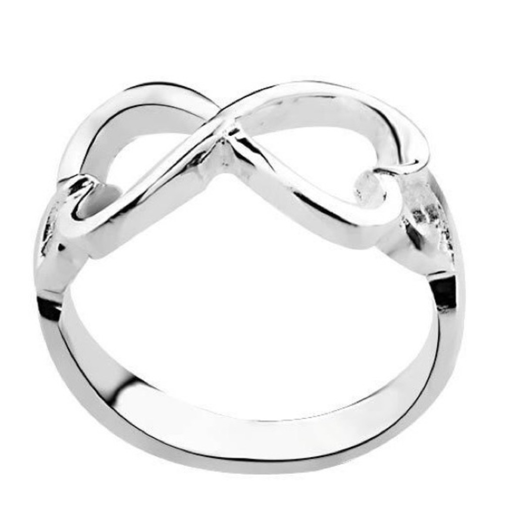 Infinity 925 Sterling Silver Hearts Promise Ring - Picture 1 of 4