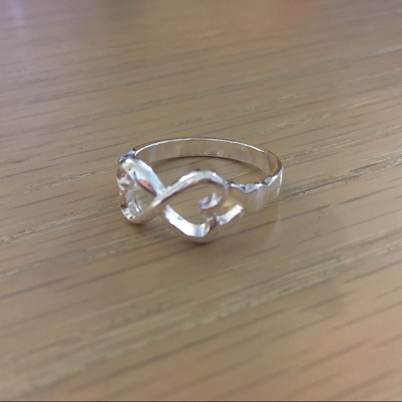 Infinity 925 Sterling Silver Hearts Promise Ring - Picture 3 of 4