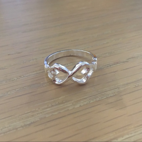 Infinity 925 Sterling Silver Hearts Promise Ring - Picture 2 of 4