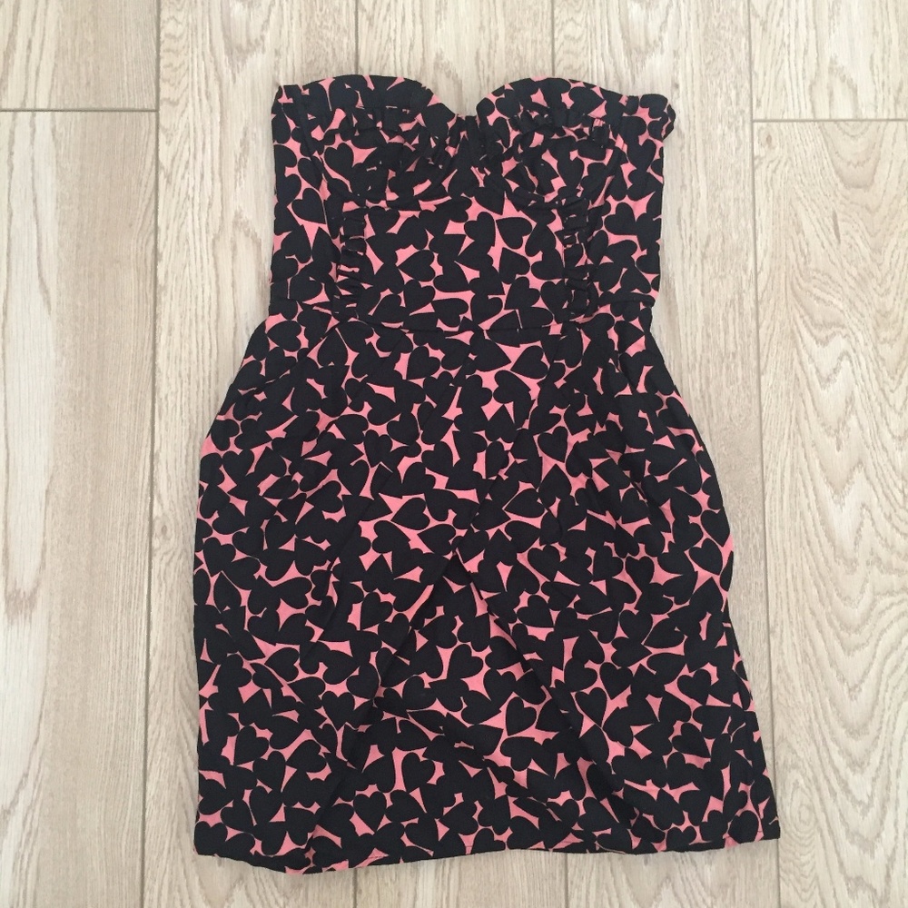 💕🖤 Sexy Beautiful Heart Strapless Mini Dress