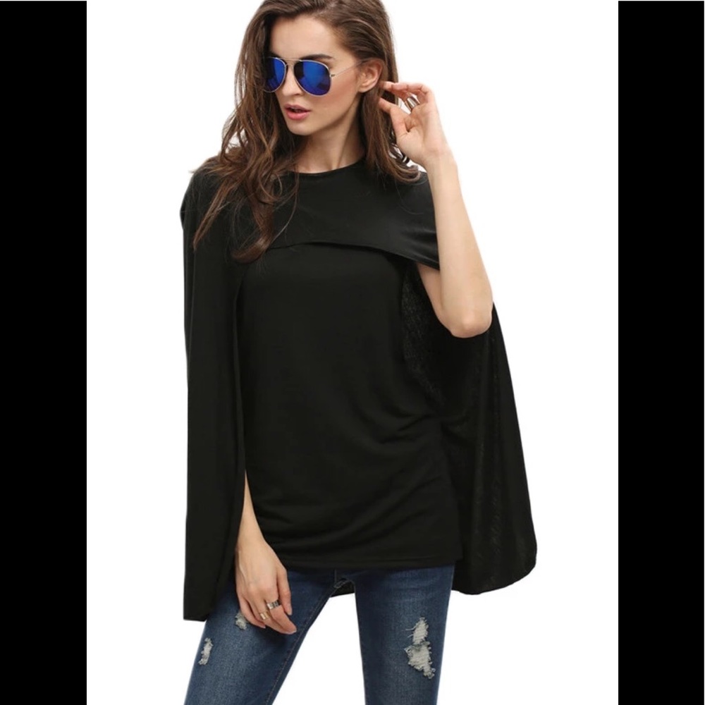 High Fashion Round Neck Cape Shirt