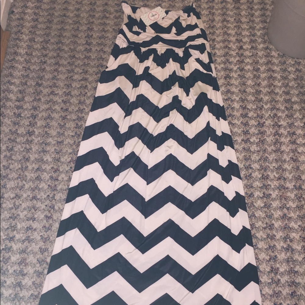 Black & White Strapless Maxi Dress