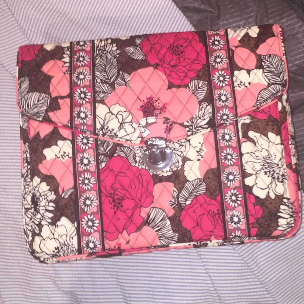 NEW Vera Bradley Mocha Rouge Laptop Messenger Bag