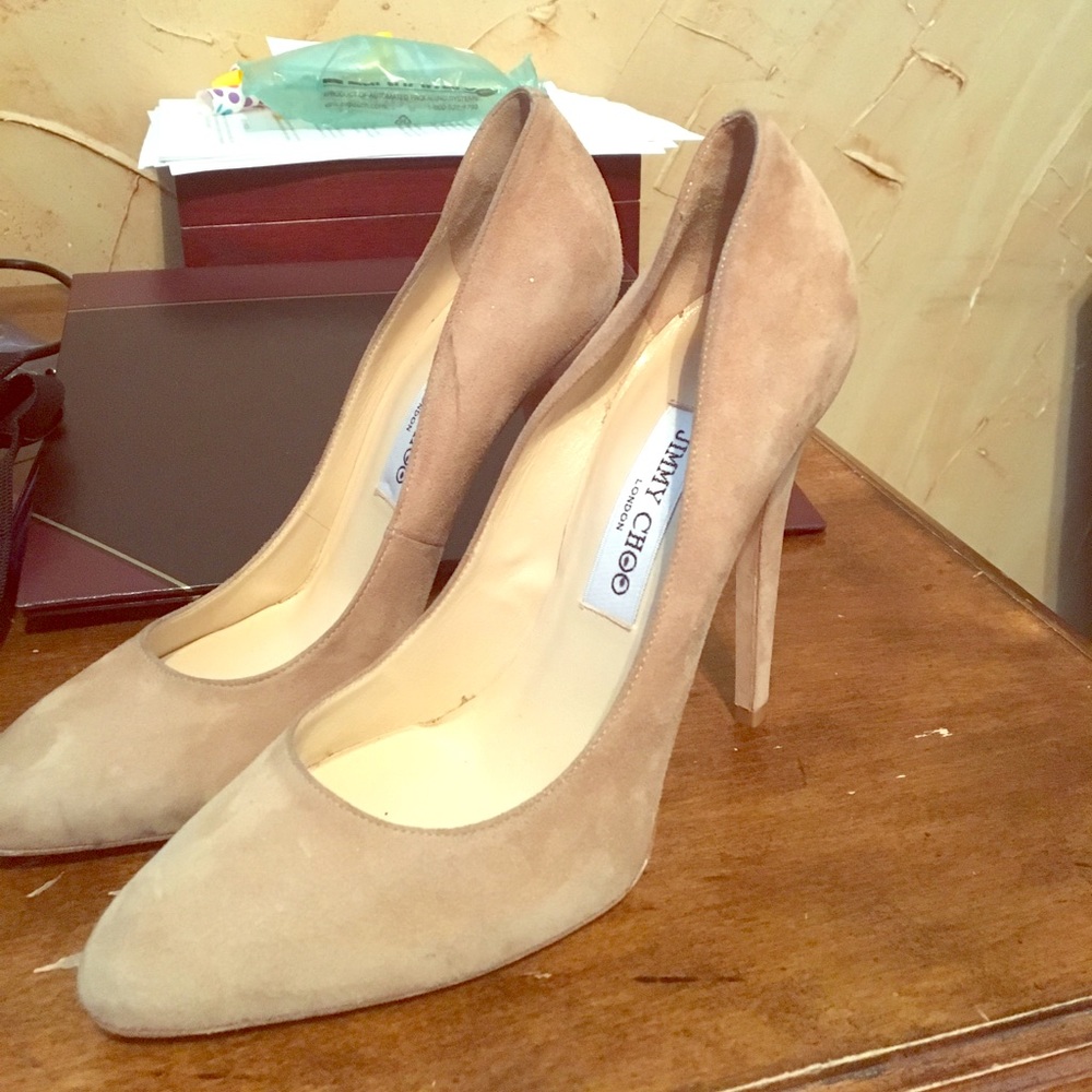 Jimmy Choo Nude Suede high heels