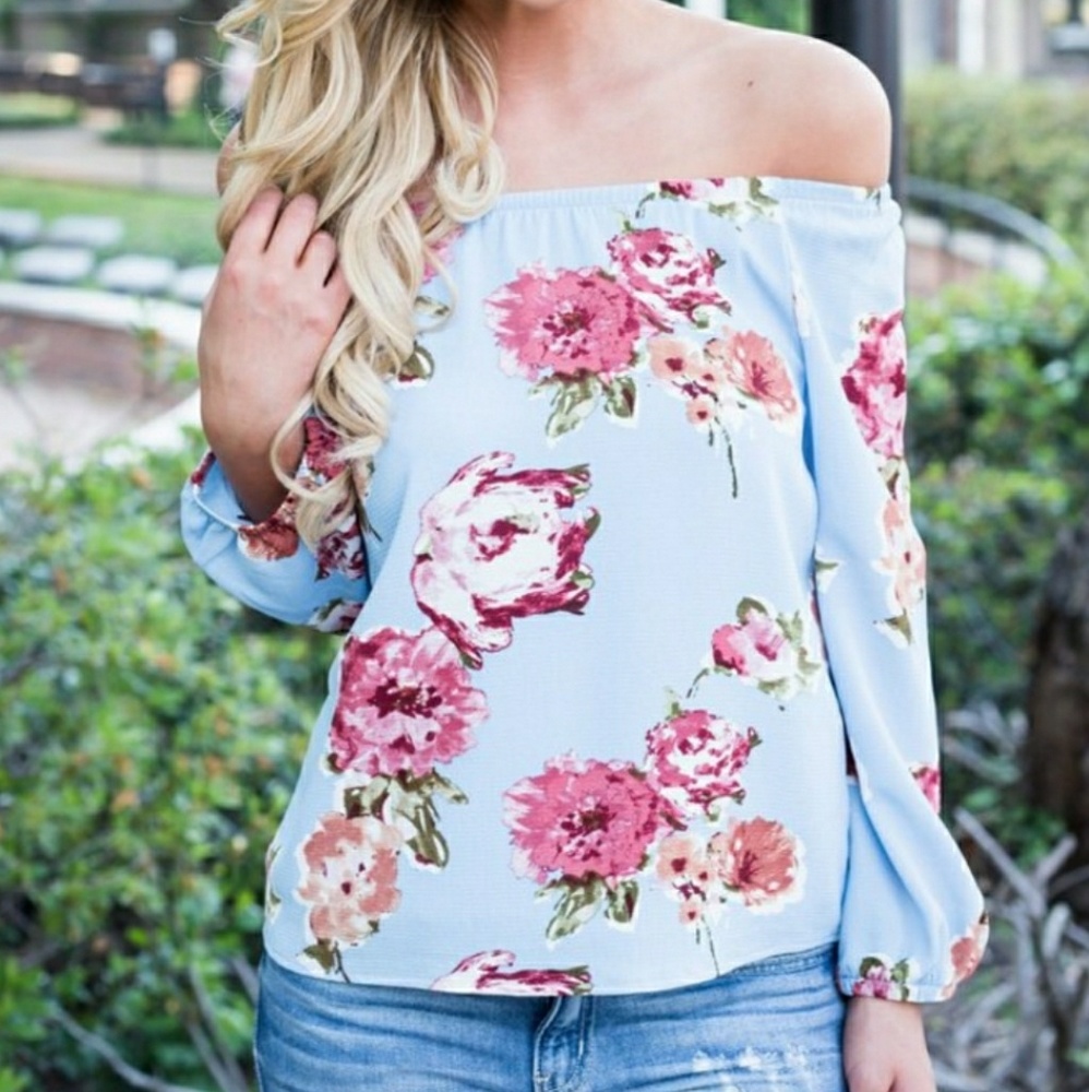 Grace Blue Floral Top