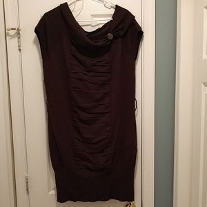 Cowl neck sweater dress
