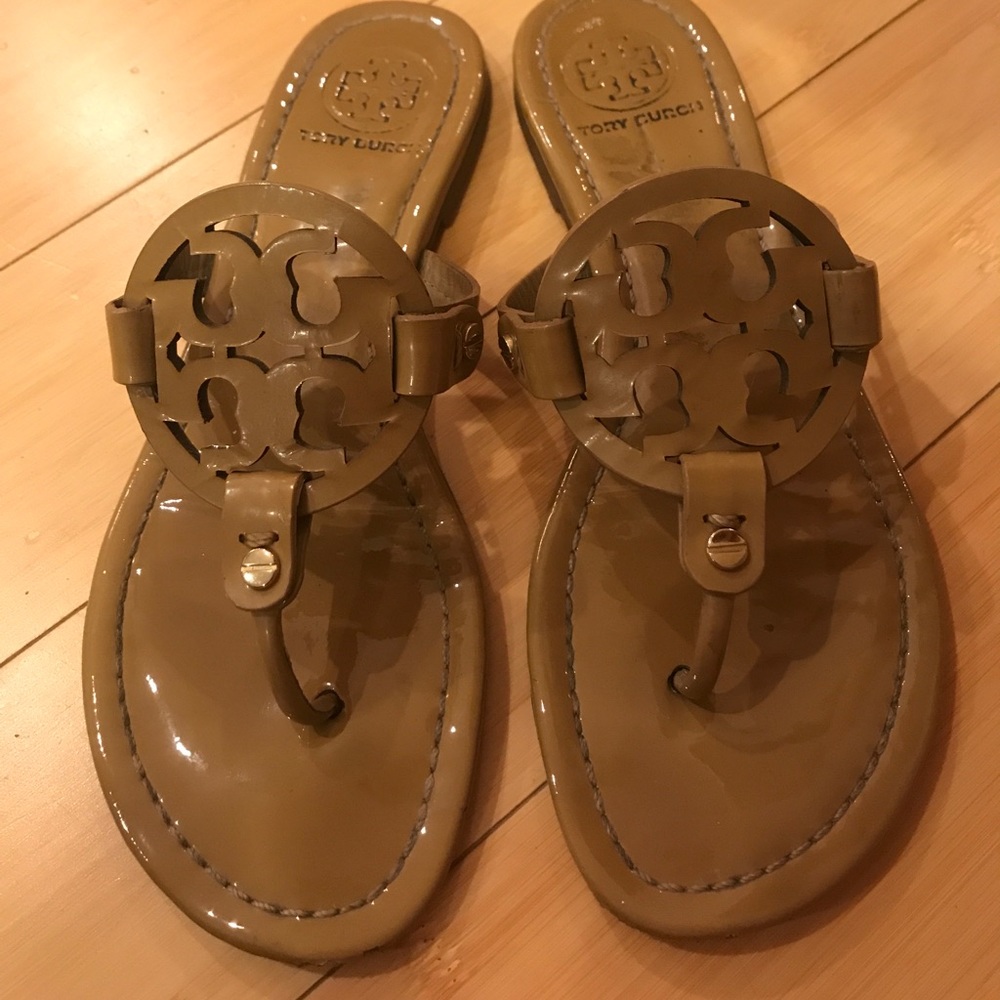 Tory Burch Miller Sandal in Nude Patent