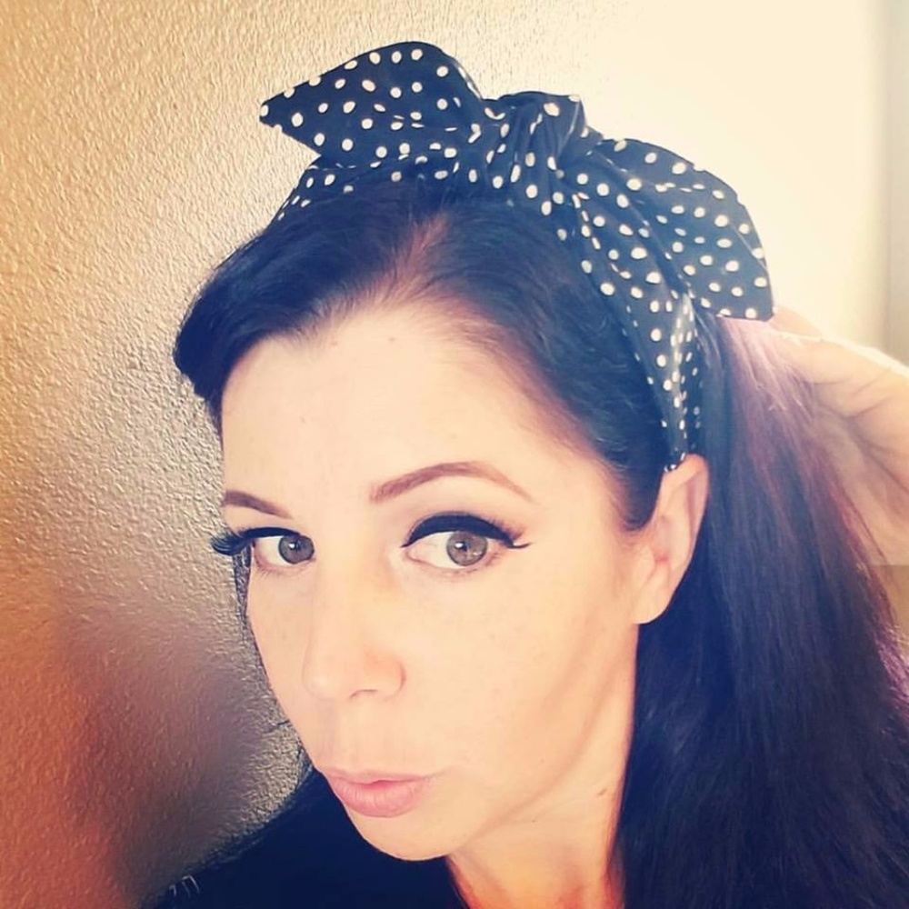 Polka dot Headband INSIDE Hair scarf