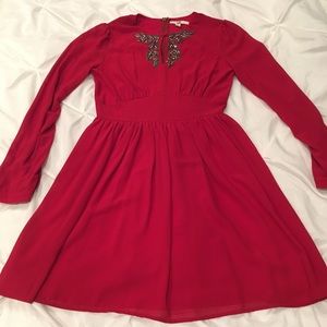SOLD Red long sleeved dress