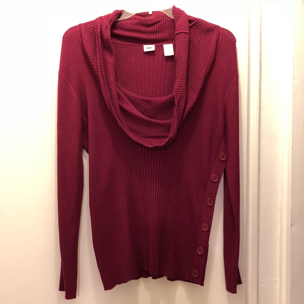 Lee Cowl Neck Ribbed Sweater XL