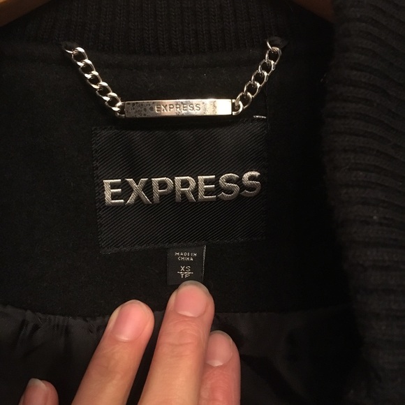 Express Black Wool Coat - Picture 3 of 8