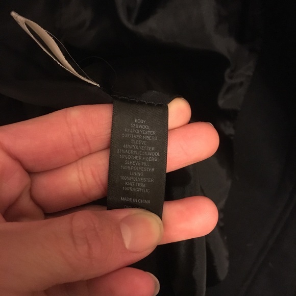 Express Black Wool Coat - Picture 7 of 8