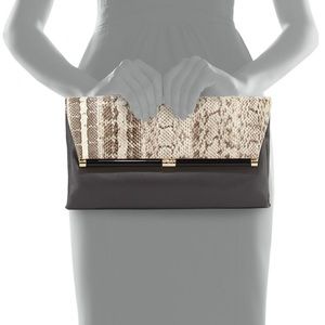 Diane Von Furstenberg Snakeskin Envelope Clutch