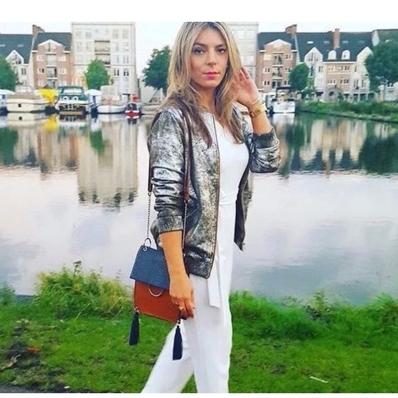 Zara SILVER METALLIC BOMBER JACKET Ref.4369/240 - Picture 2 of 7