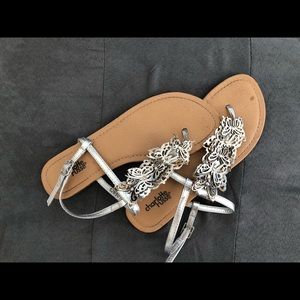 Silver butterfly sandals