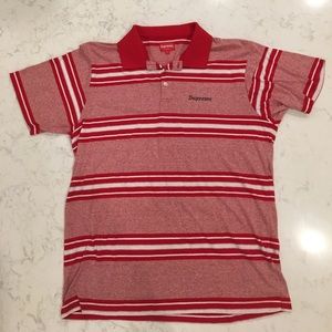Supreme red and white polo