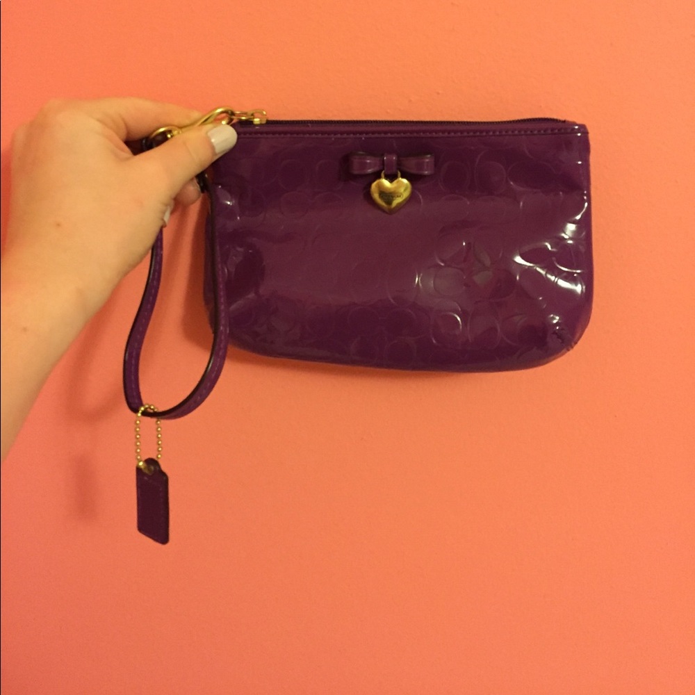 Purple Coach Wristlet