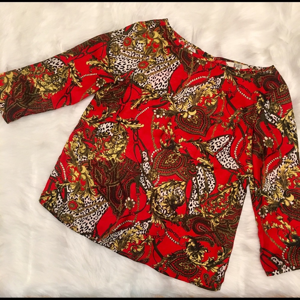 ⁉️BB Dakota Printed Zipper Back Top
