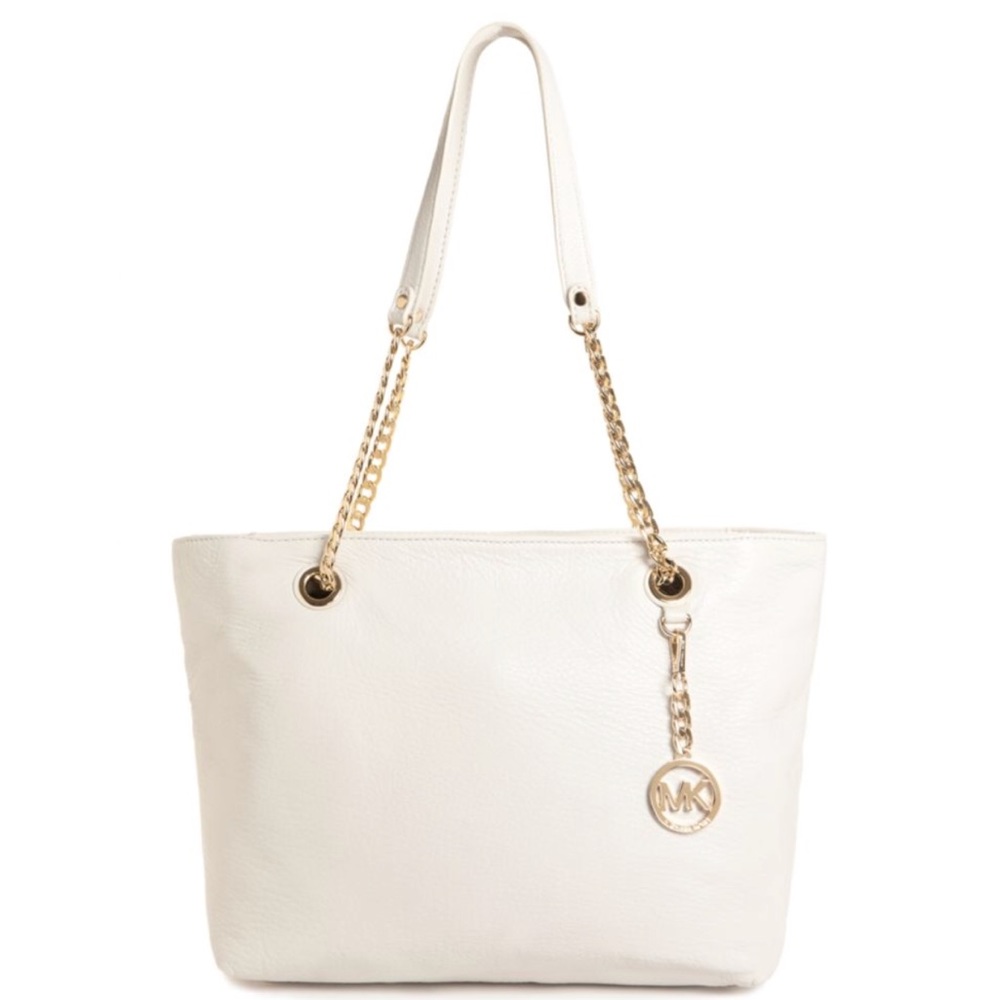 Michael Kors White Jet Set East West chain Tote