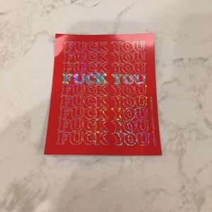 Supreme red/purple “fuck you” sticker
