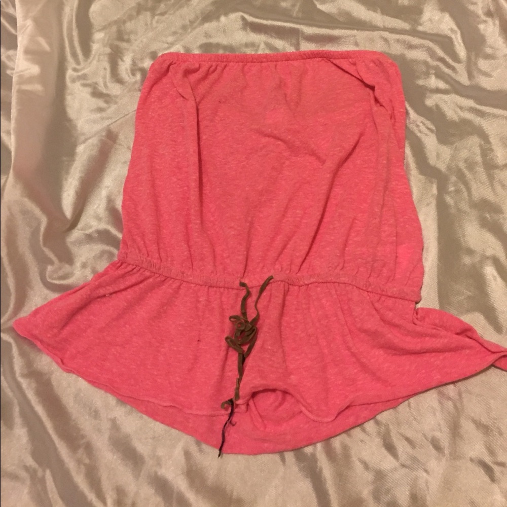 Neon pink tube top