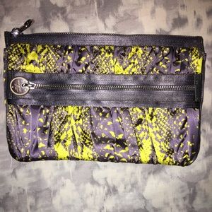 Henri Bendel Silver/Grey/Yellow Clutch