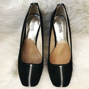 Michael Kors black zipper heel