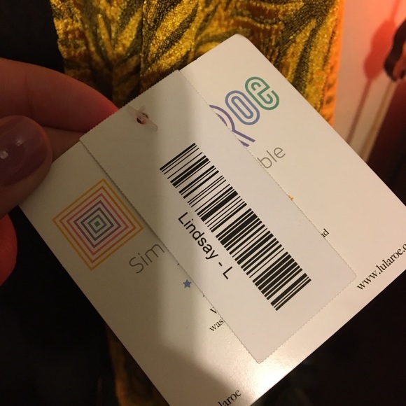 NWT LuLaRoe Mustard Lindsay Dressy SALE Size Large - Picture 4 of 4