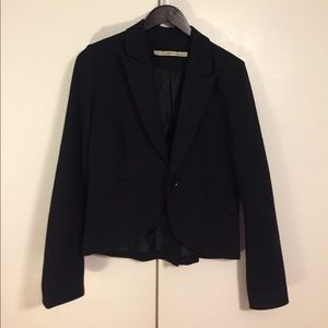 Black cotton poly blazer