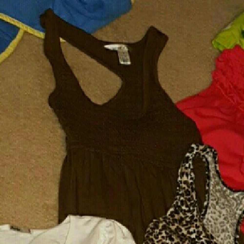 Brown razor back tank dress