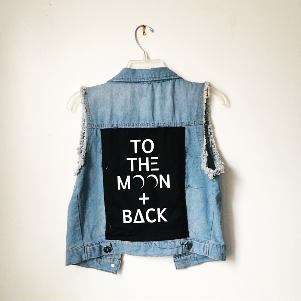 To The Moon + Back Denim Vest