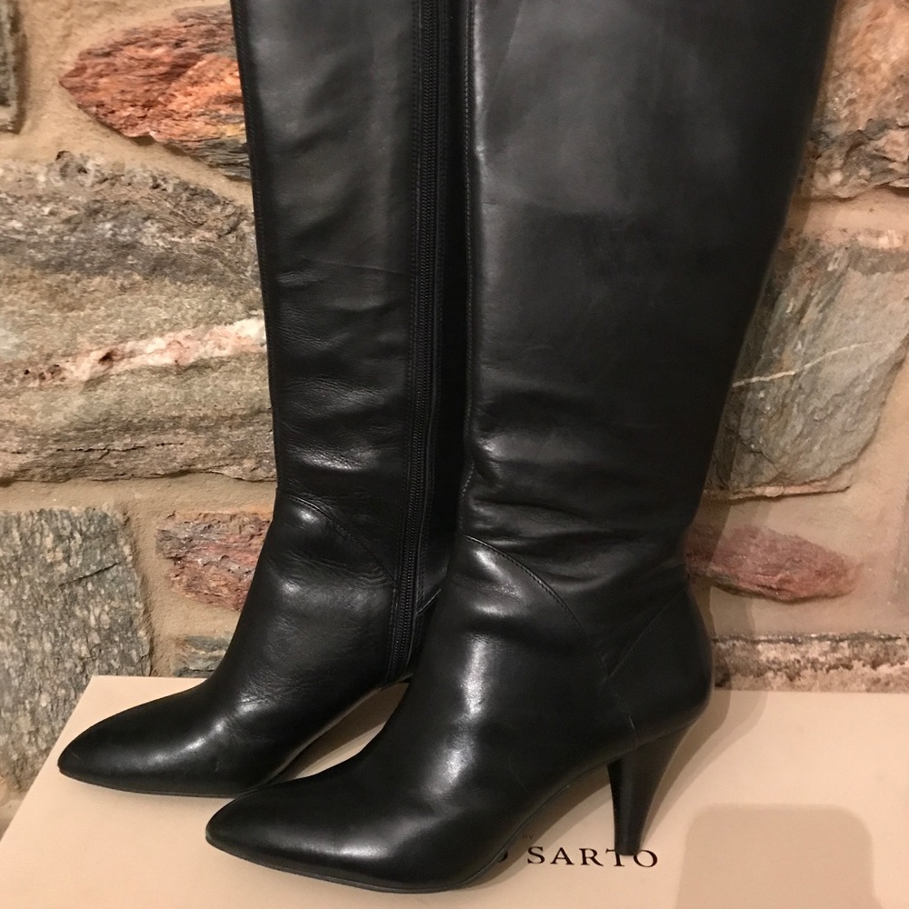 Black Franco Sarto Boots 2" heel
