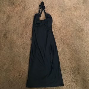 Black dress with low back and rhinestones