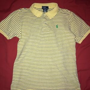 Boys yellow and navy blue striped shirt