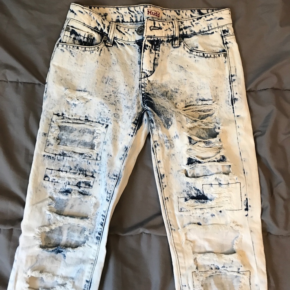 Acid wash skinny jeans