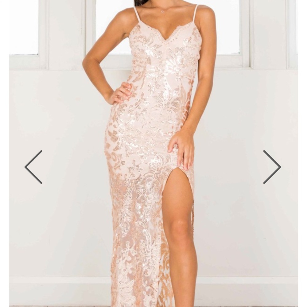 Gold sequin dress
