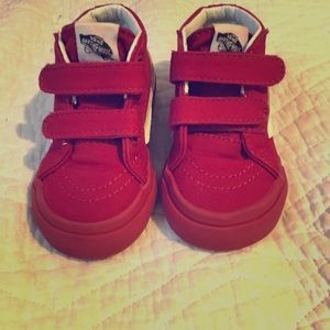 Vans Kids Sk8-Hi red sneakers size toddler 4.5