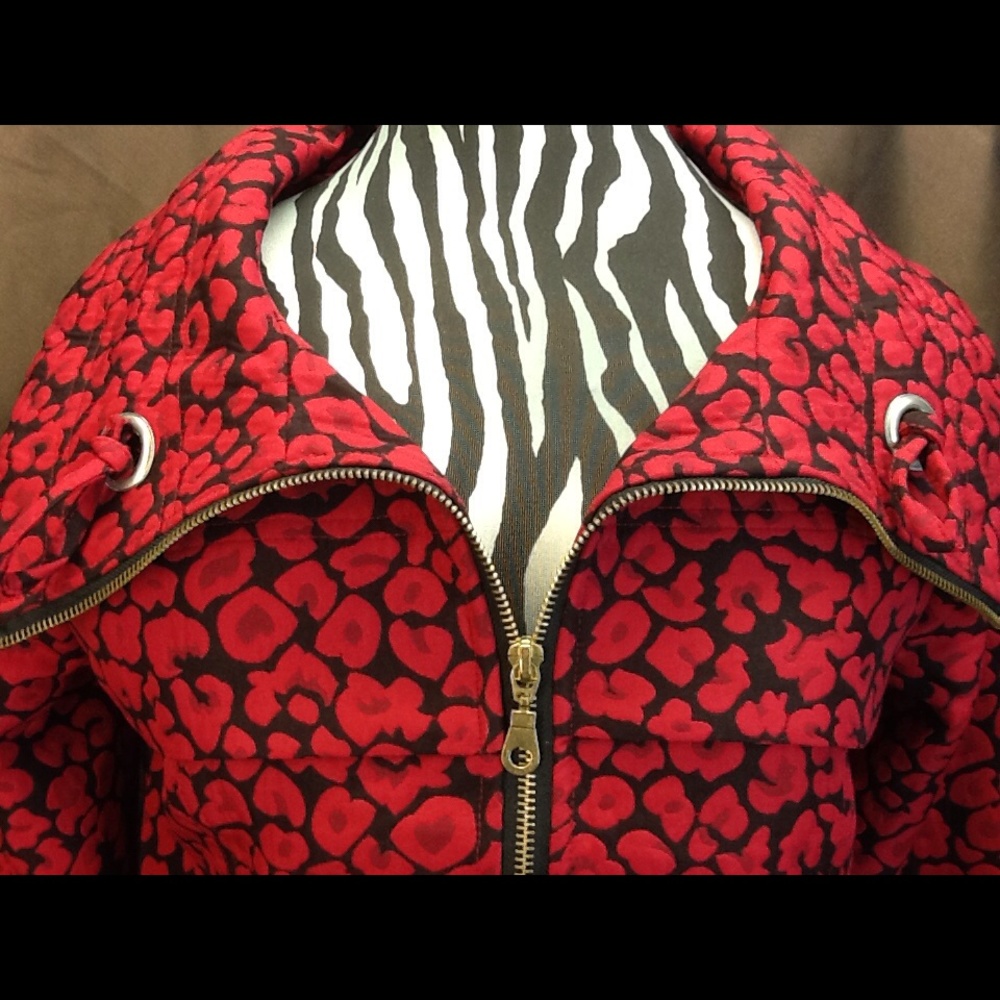 🌼🌼Bala Bala Red Animal Print Zip Jacket Size S