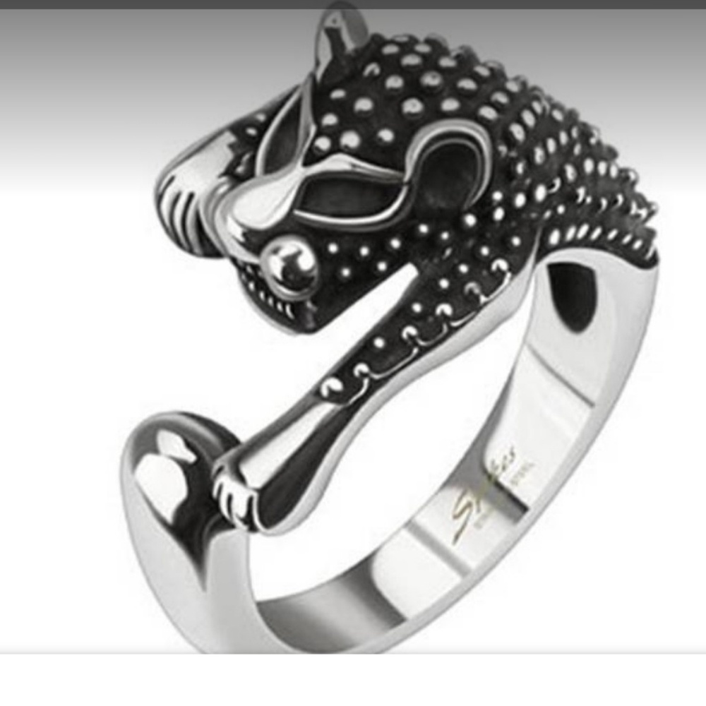 🐆Ancient🐆 feline cast stainless ring