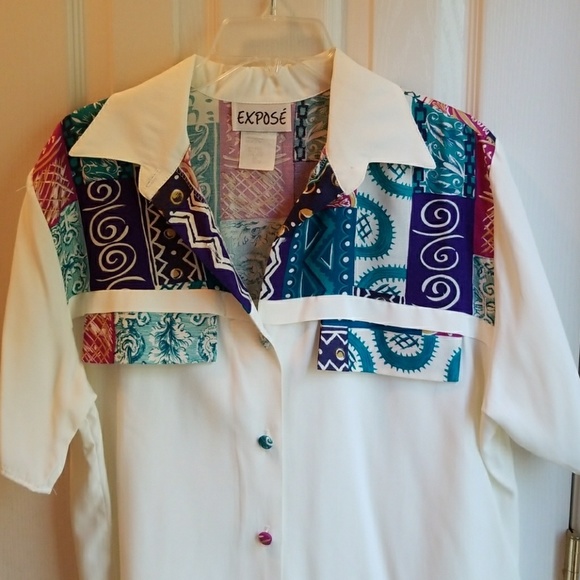VINTAGE EXPOSE BLOUSE SZ M - Picture 2 of 5