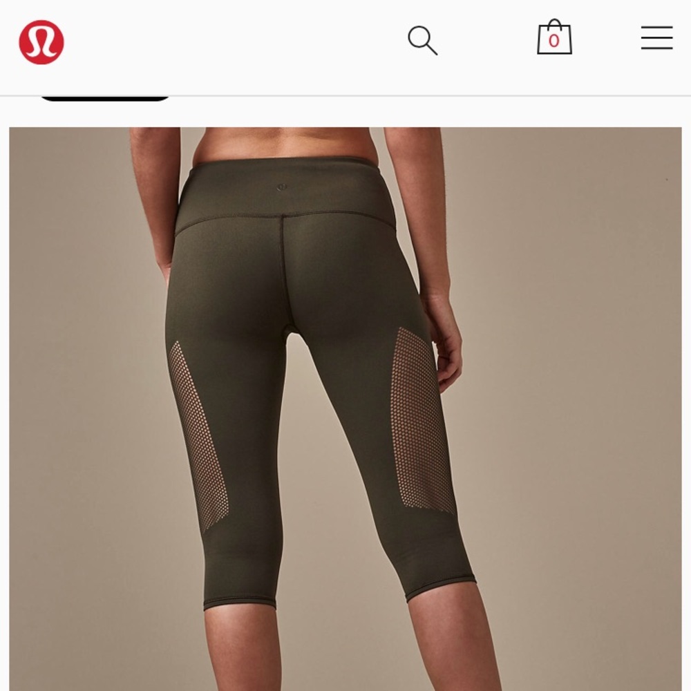 Lululemon olive green crop super cute only worn 2