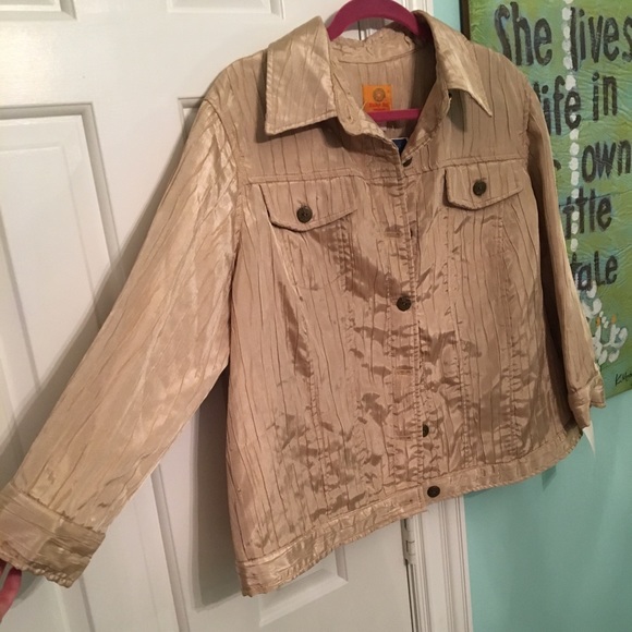 Ruby Rd. Jackets & Blazers - Ladies Gold Shimmery Jacket
