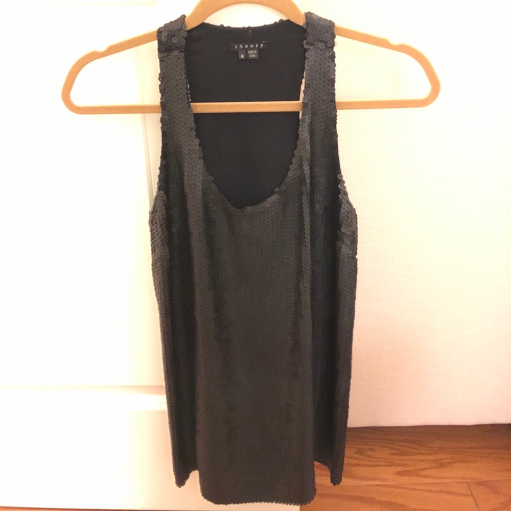 Theory matte sequin tank